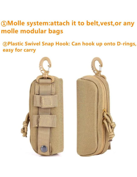 Funda de Gafas Táctica MOLLE Negra 17x8x5 cm