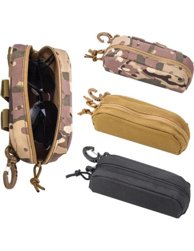 Funda de Gafas Táctica MOLLE Negra 17x8x5 cm