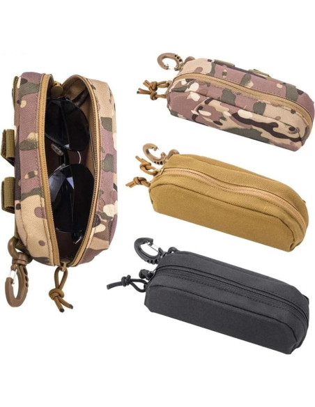 Funda de Gafas Táctica MOLLE Negra 17x8x5 cm