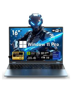 Laptop NAIKLULU 16" FHD, 16GB RAM, 1TB SSD, MX350