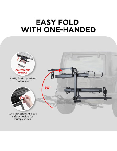 Portabicicletas de Aluminio Young Electric 200 kg 2-Ebike con Rampa