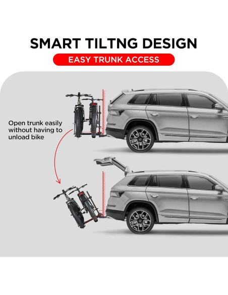 Portabicicletas de Aluminio Young Electric 200 kg 2-Ebike con Rampa