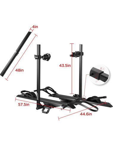 Portabicicletas de Aluminio Young Electric 200 kg 2-Ebike con Rampa