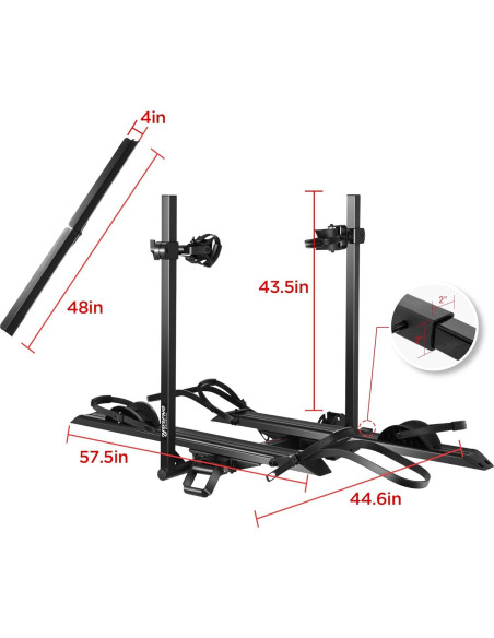 Portabicicletas de Aluminio Young Electric 200 kg 2-Ebike con Rampa