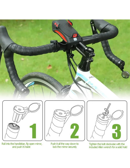 Espejos Retrovisores Plegables Mesee para Manillar de Bicicleta