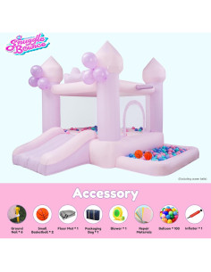Castillo Inflable Rebotador Rosa/Púrpura SnuggleBounce 2.74m 2