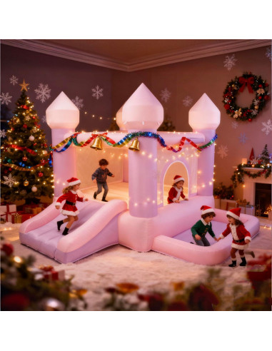 Castillo Inflable Rebotador Rosa/Púrpura SnuggleBounce 2.74m