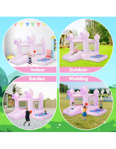 Castillo Inflable Rebotador Rosa/Púrpura SnuggleBounce 2.74m