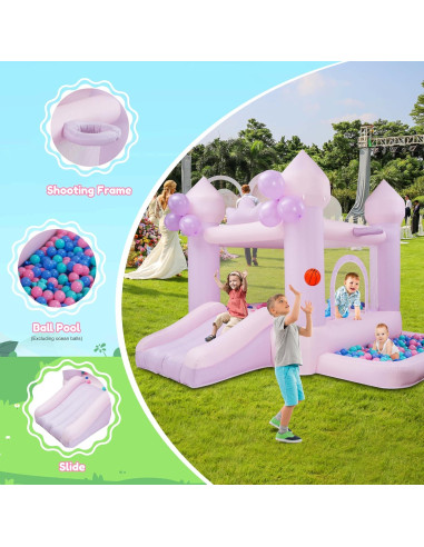 Castillo Inflable Rebotador Rosa/Púrpura SnuggleBounce 2.74m
