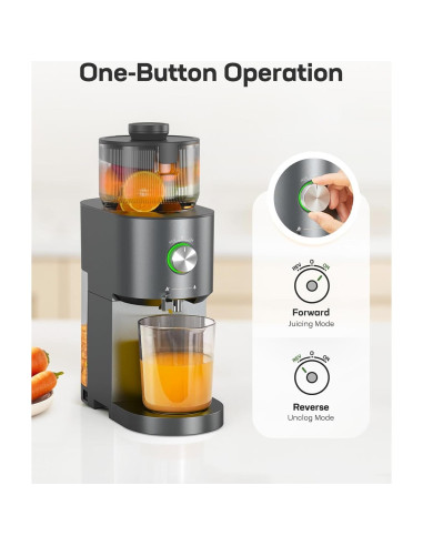 Exprimidor de Prensa Fría Silonn SLMCJ01B, 100W, 13.7cm