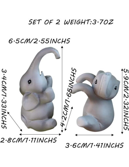 Juego de 2 Elefantes Trepadores para Macetas Pujipu