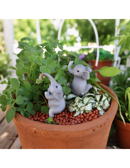 Juego de 2 Elefantes Trepadores para Macetas Pujipu