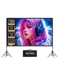 Pantalla de Proyector 100" DUYIKJ 4K HD con Soporte y Bolsa
