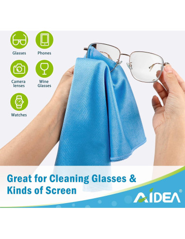 Paños de Limpieza de Vidrio AIDEA 8PK Microfibra Sin Pelusa
