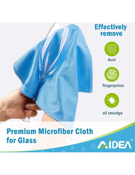 Paños de Limpieza de Vidrio AIDEA 8PK Microfibra Sin Pelusa