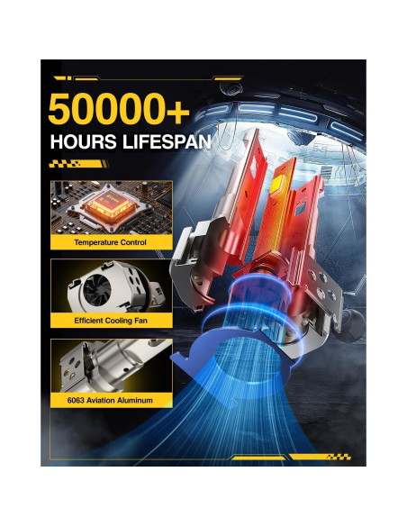 Bombillas LED H11 H9 42000LM 6500K ivotow - Paquete de 2