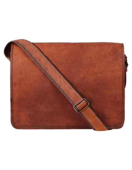Bolsa Mensajero Cuero Grano Completo Rustic Town 39.6x27.9x10.2cm