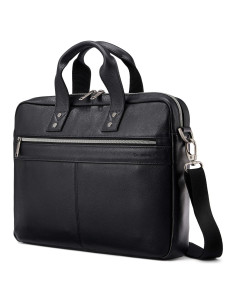 Maletín delgado Samsonite Classic Leather Negro 39.62 cm