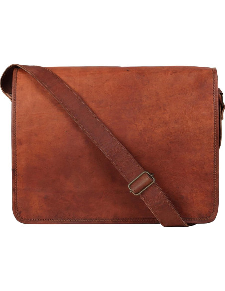 Bolsa Mensajero Cuero Grano Completo Rustic Town 39.6x27.9x10.2cm