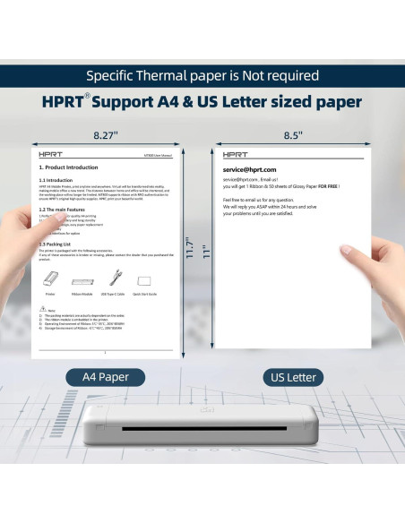 Impresora Portátil HPRT MT800 Inalámbrica Bluetooth A4