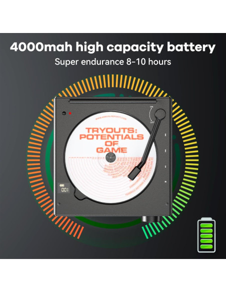 Reproductor de CD Portátil Bluetooth HiFi 4000mAh LCX-CD50