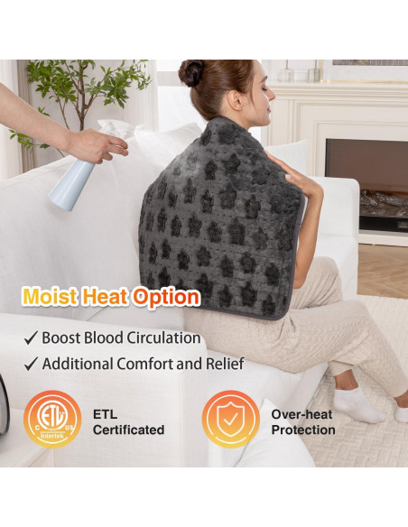 Almohadilla Térmica WOOMER 50.8x61cm con Calor Húmedo y Seco