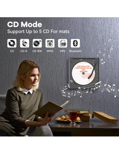 Reproductor de CD Portátil Bluetooth HiFi 4000mAh LCX-CD50