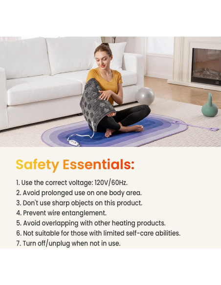 Almohadilla Térmica WOOMER 50.8x61cm con Calor Húmedo y Seco