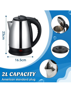 Hervidor Eléctrico Baquler 2L Acero Inoxidable Apagado Automático 2
