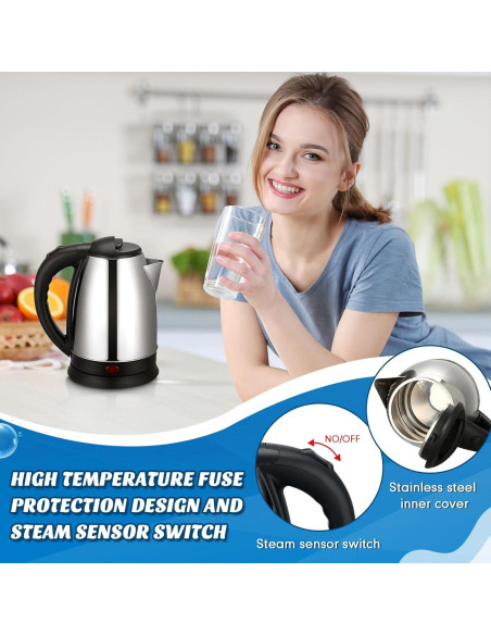Hervidor Eléctrico Baquler 2L Acero Inoxidable Apagado Automático