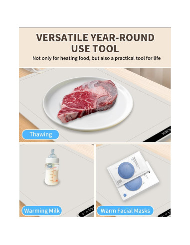 Alfombrilla Calentadora de Comida KOUCOE 60x40cm Ajustable