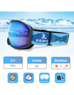 Gafas de Esquí Keary para Niños 3-14 Años UV Anti-Niebla 2