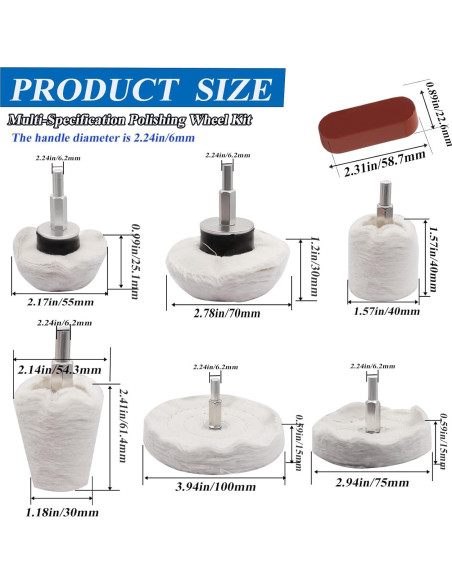 Kit de Ruedas de Pulido Tnisesm 10 Piezas para Taladro