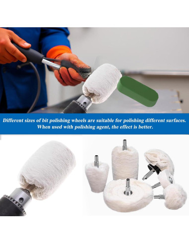 Kit de Ruedas de Pulido Tnisesm 10 Piezas para Taladro