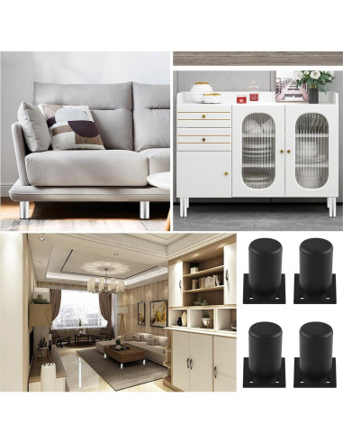 Juego de 4 patas ajustables Kyuionty 6 cm para muebles