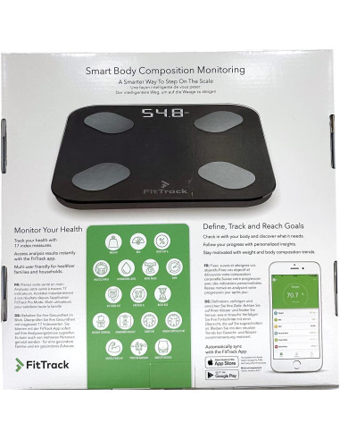Balanza Digital Inteligente FitTrack Dara - Medición de Peso y Grasa Corporal - Bluetooth