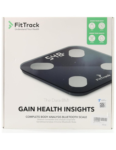 Balanza Digital Inteligente FitTrack Dara - Medición de Peso y Grasa Corporal - Bluetooth