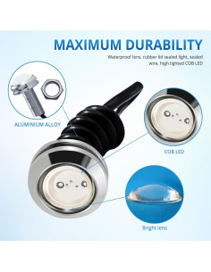 4 Bombillas LED Ojo de Águila JRQLOV 18mm Azul 2W 6000K 2