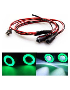 Faros LED Universales MOHERO 10mm Verde y Blanco para RC 1/10