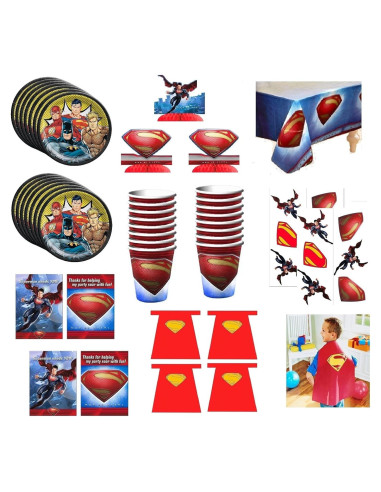 Suministros Fiesta Cumpleaños Superman Liga Justicia 16 Personas