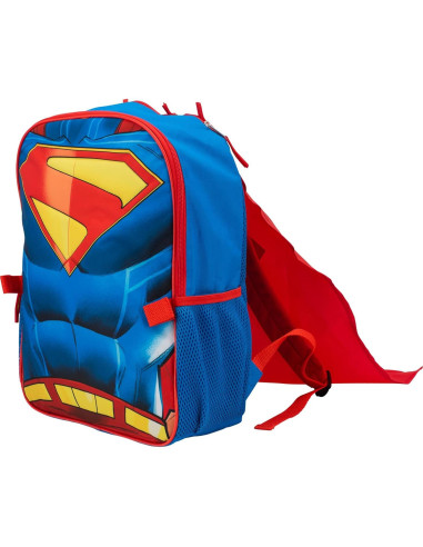 Set de Mochila Escolar Superman 2 Piezas 40.64 cm con Capa