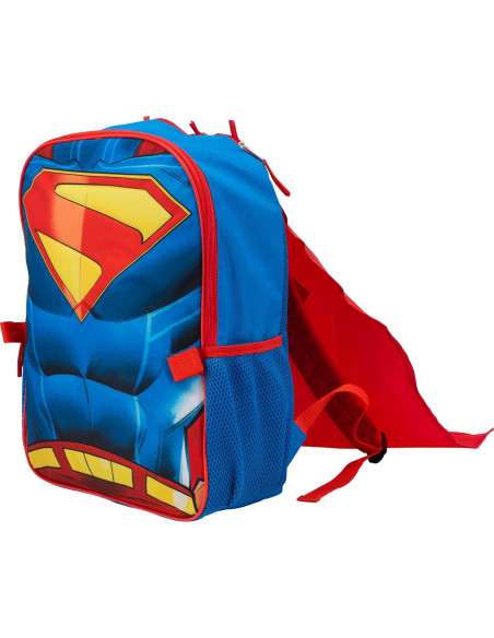Set de Mochila Escolar Superman 2 Piezas 40.64 cm con Capa