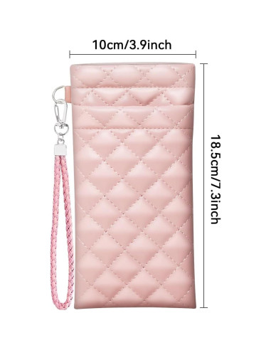 Estuche Doble para Gafas de Cuero Rosa con Cierre Seguro