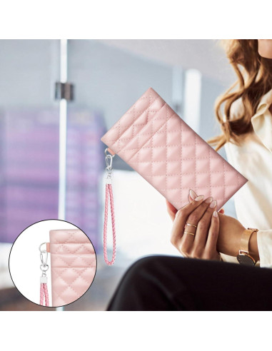 Estuche Doble para Gafas de Cuero Rosa con Cierre Seguro