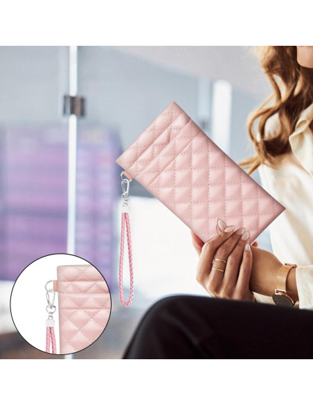 Estuche Doble para Gafas de Cuero Rosa con Cierre Seguro Estuche Doble para Gafas de Cuero Rosa con Cierre Seguro