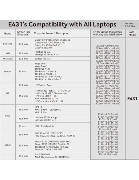 Funda para portátil Smatree E431 13.3" para Samsung Galaxy Book