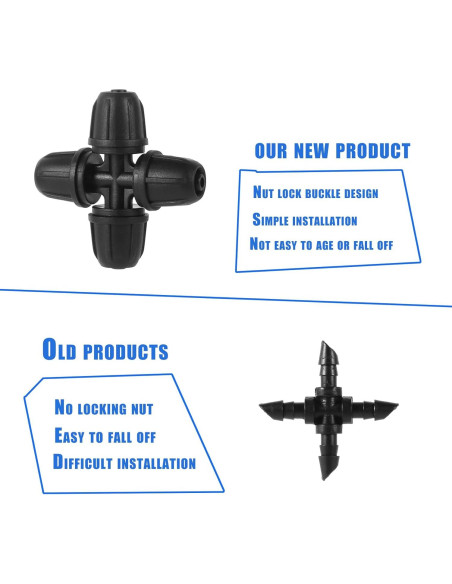 Kit de Conectores de Riego por Goteo FOGWOWO 150 Pcs 1/4"