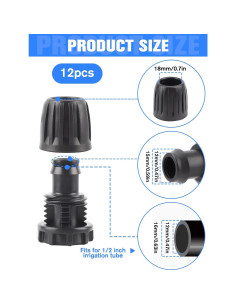 Tapones de Fin de Riego Kalolary 12PCS 1/2" para Tubo Goteo 2