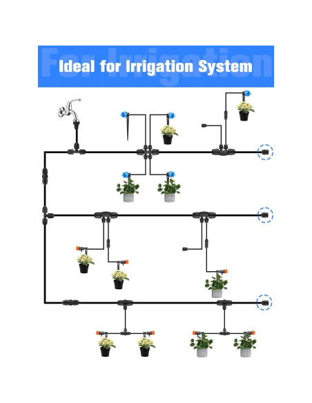 Tapones de Fin de Riego Kalolary 12PCS 1/2" para Tubo Goteo