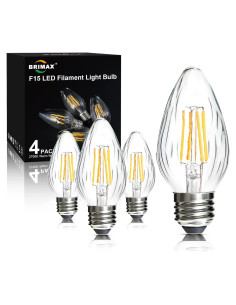 Bombillas LED BRIMAX F15 4W E26 2700K Blanco Cálido - Paquete de 4